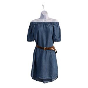MICHAEL KORS Michael Kors Denim Belted Off The Shoulder Dress - New without tags